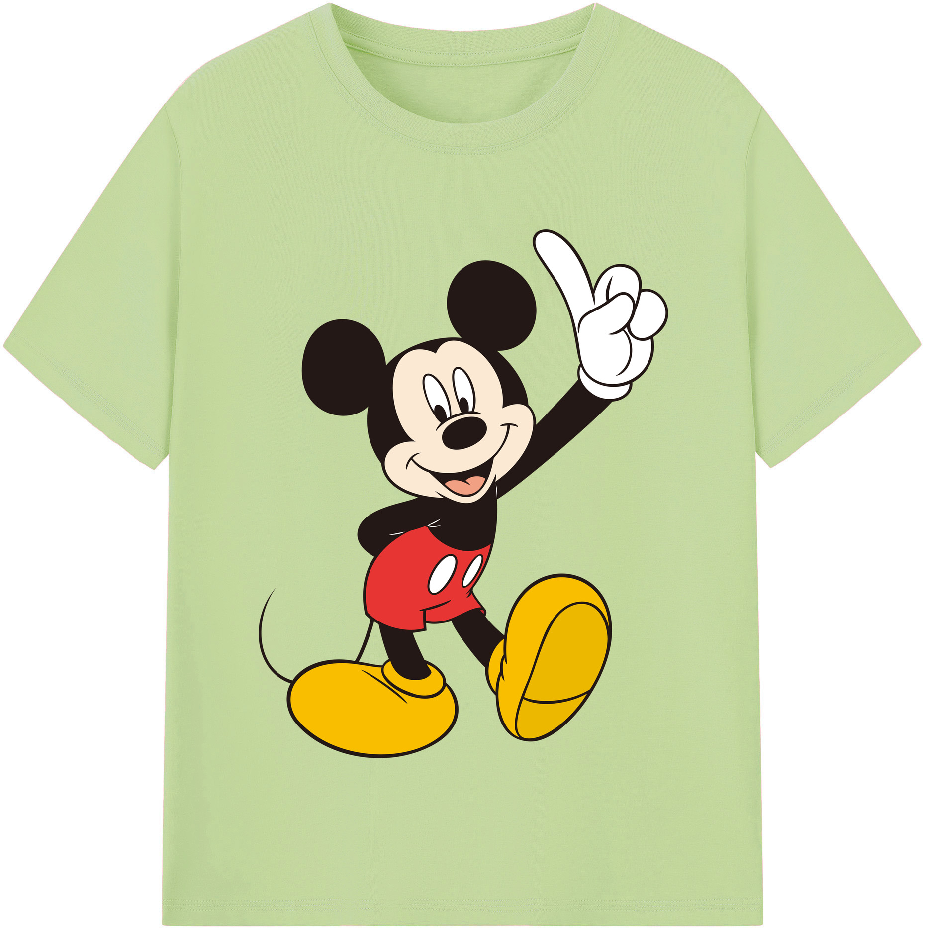 （画像用） ミッキーマウス Mickey Mouse 綿100％半袖Tシャツ（フロントプリント）